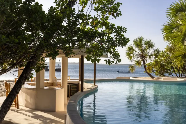 The pool bar at The Cabanas Lamu
